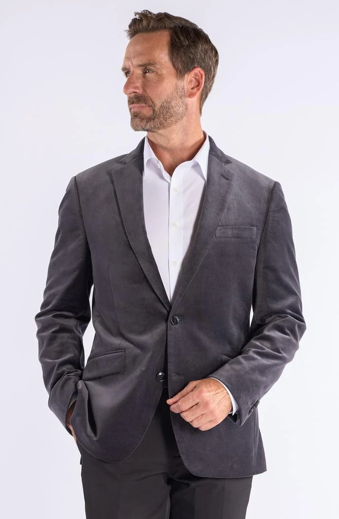 SAVILE ROW CO Mid Grey Velvet Blazer 8