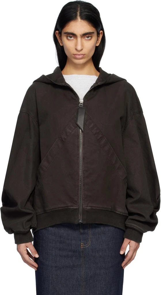 The Attico Brown Hooded Bomber Jacket 1