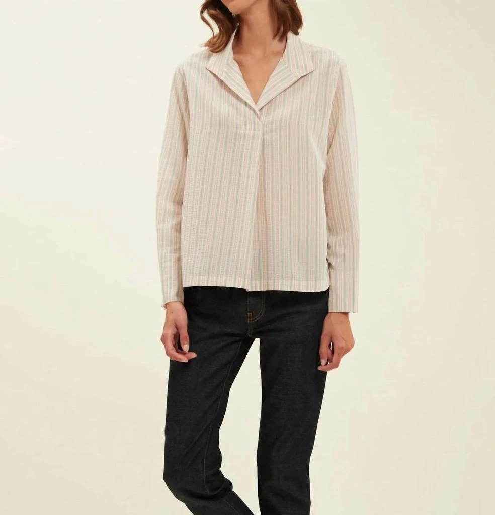 Ines de la Fressange Noa Shirt In Ecru With Stripes 1