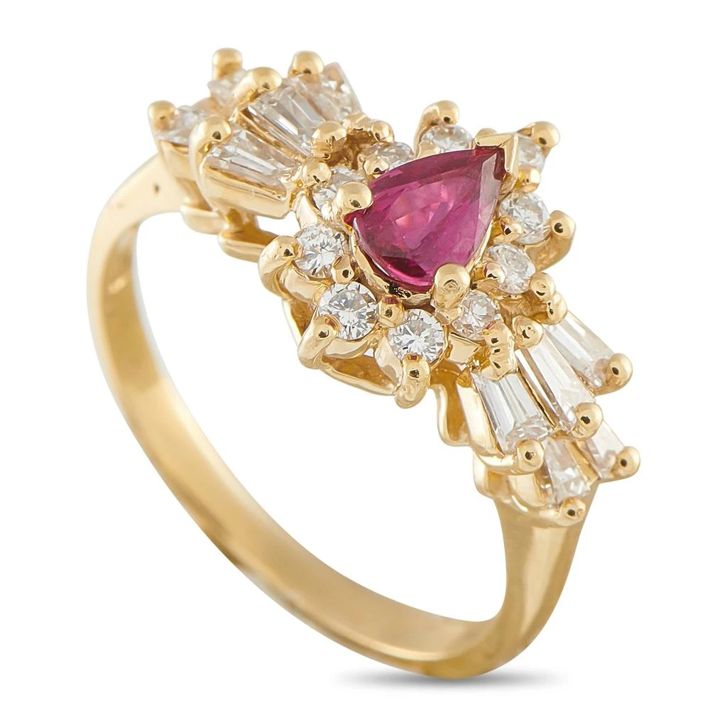 LB Exclusive 14K Yellow Gold 0.60 ct Diamond and 0.47 ct Ruby Ring MF07-012026