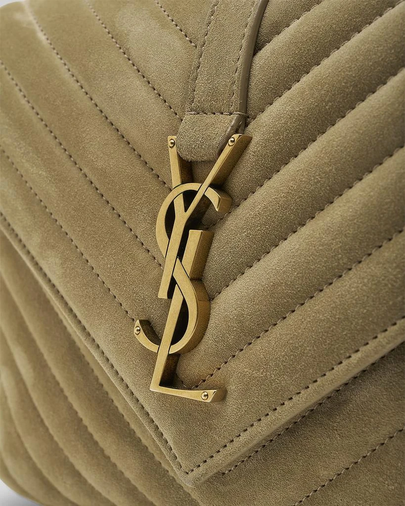Yves Saint Laurent College Medium Flap YSL Shoulder Bag in Quilted Suede 6