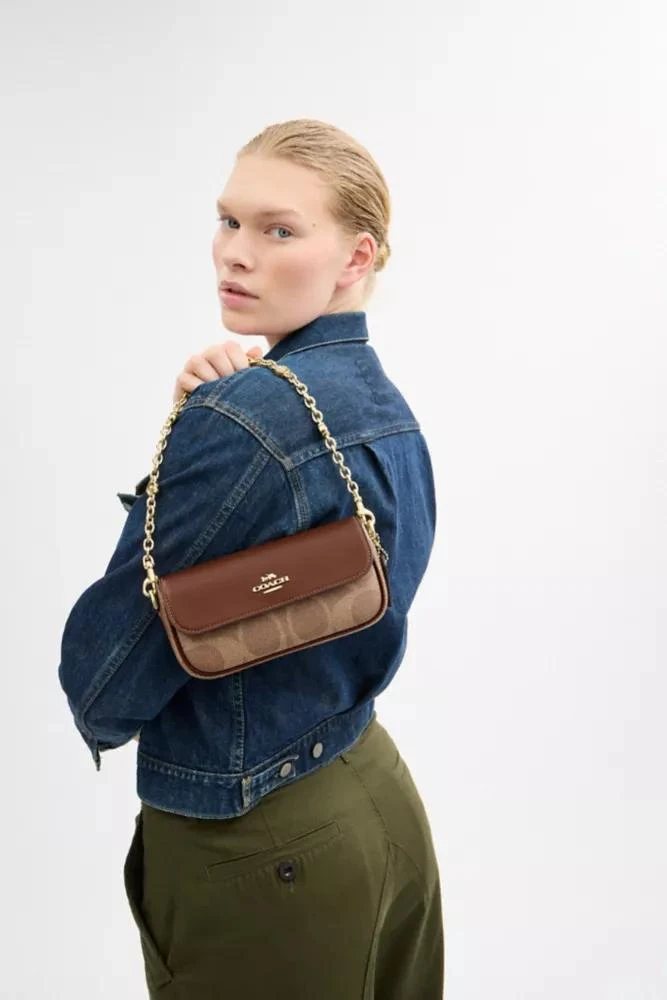Coach Hailey Flap Bag In Signature Canvas 7