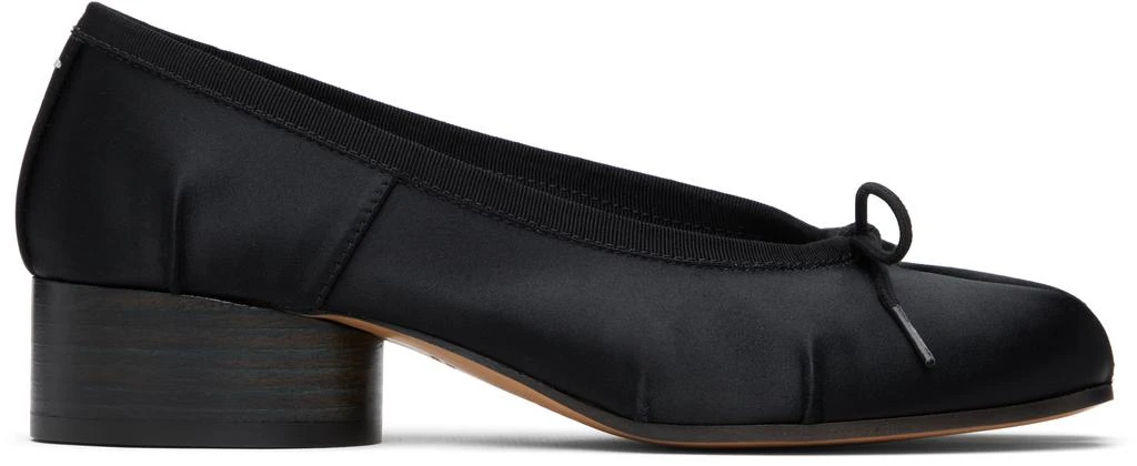 MAISON MARGIELA Black Tabi Satin Ballerina Heels