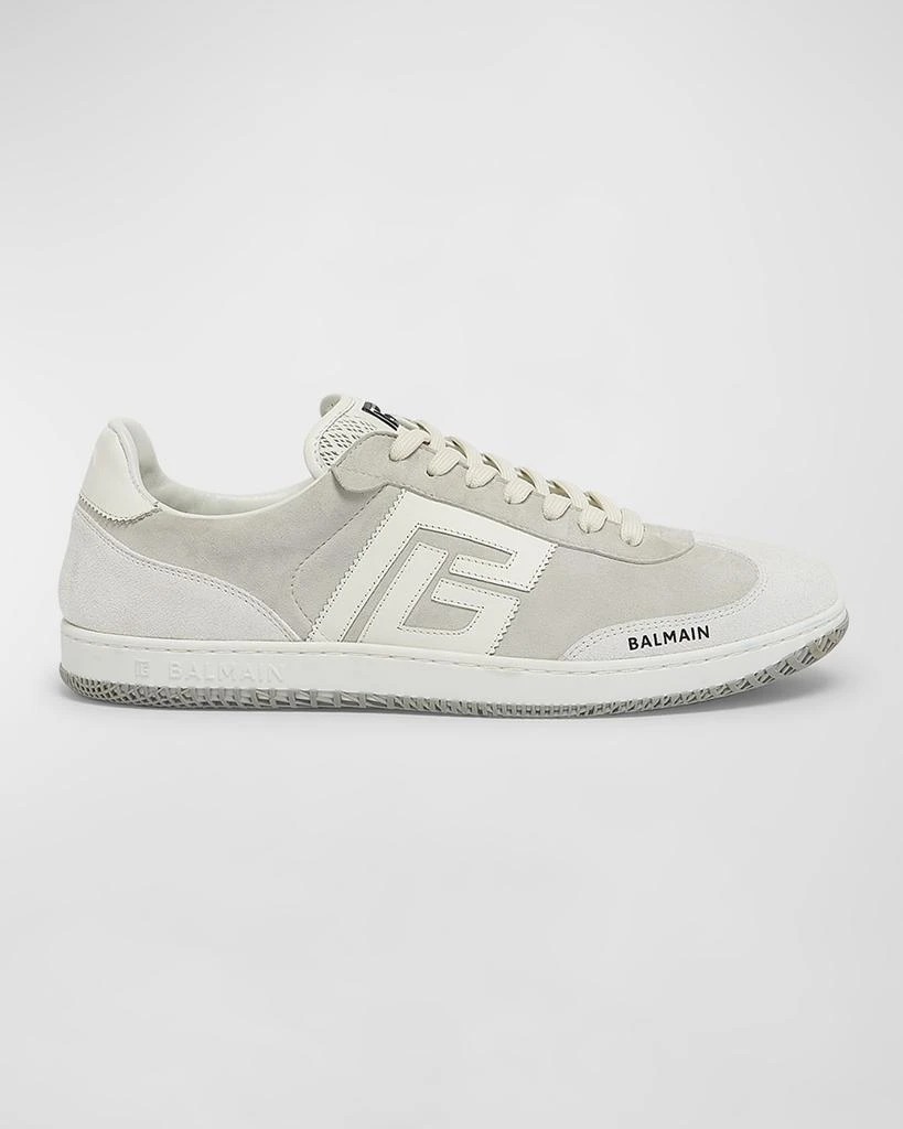 Balmain Men's Swan Calfskin and Suede Low-Top Sneakers 1