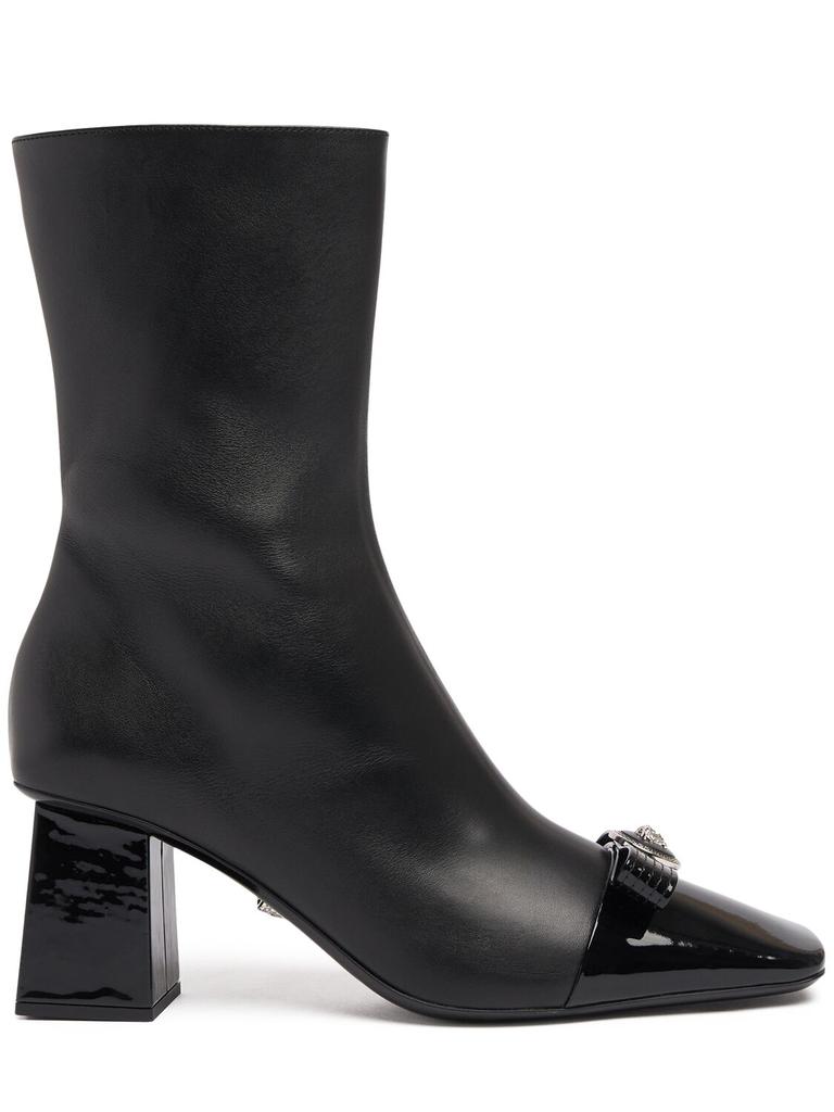 VERSACE 70mm Leather Ankle Boots