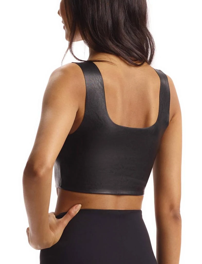 Commando Commando - Women's Faux Leather Squareneck Crop Top 3