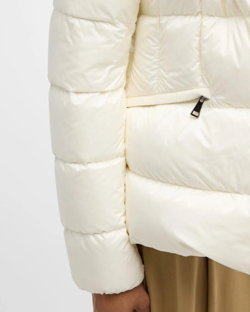 Moncler Boed Short Puffer Jacket with Shearling Hood Trim 6