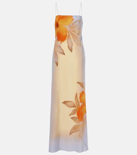 SIR. Serene printed silk slip dress