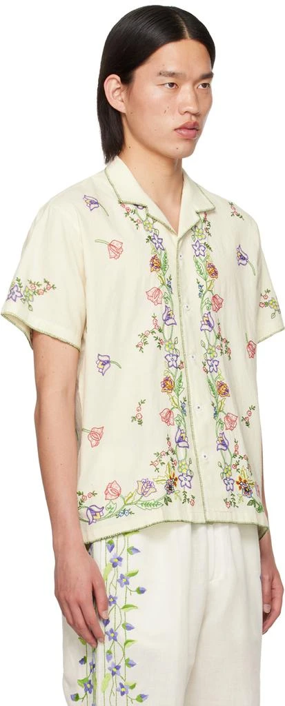 HARAGO Off-White Embroidered Shirt 2