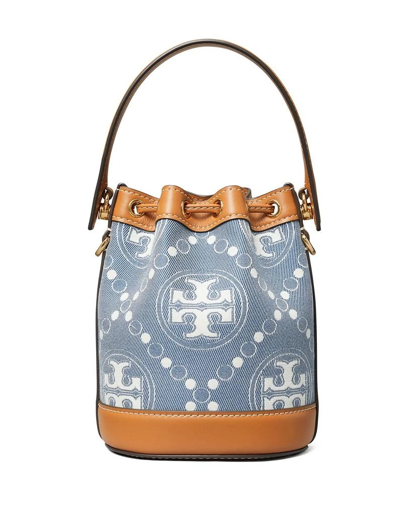 Tory Burch Mini T Monogram Denim Bucket Bag 7