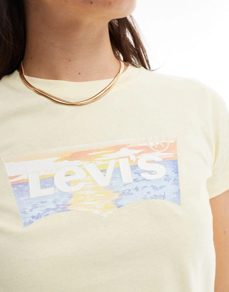 Levi's Levi's perfect sunrise batwing logo t-shirt in yellow 3