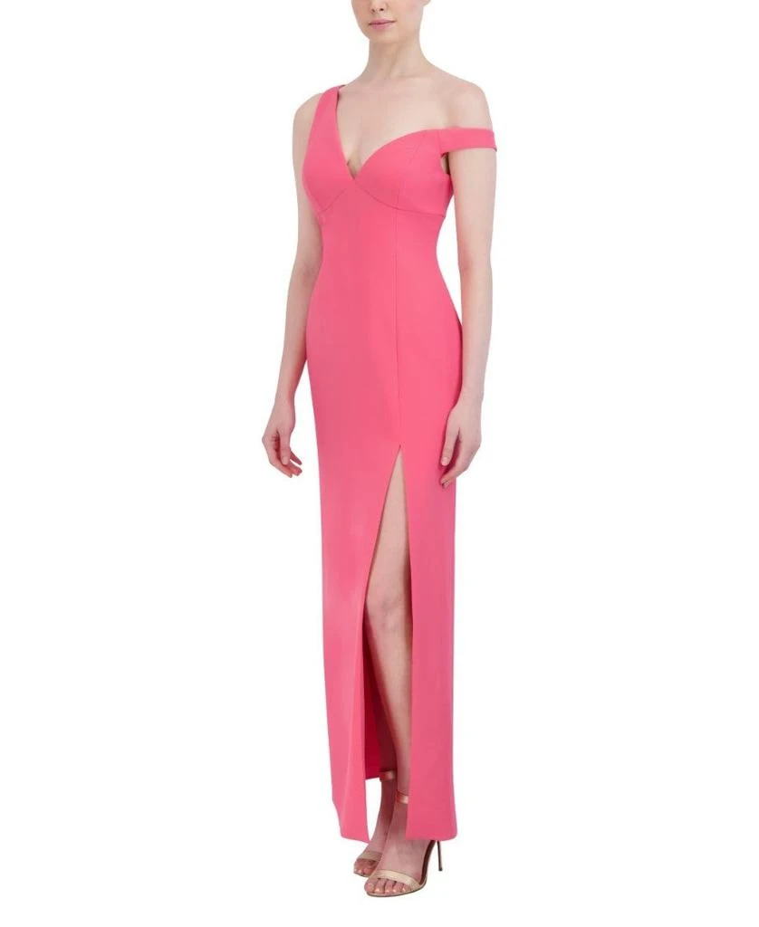 BCBG ASYMMETRICAL NECKLINE LONG DRESS WITH SLIT 4