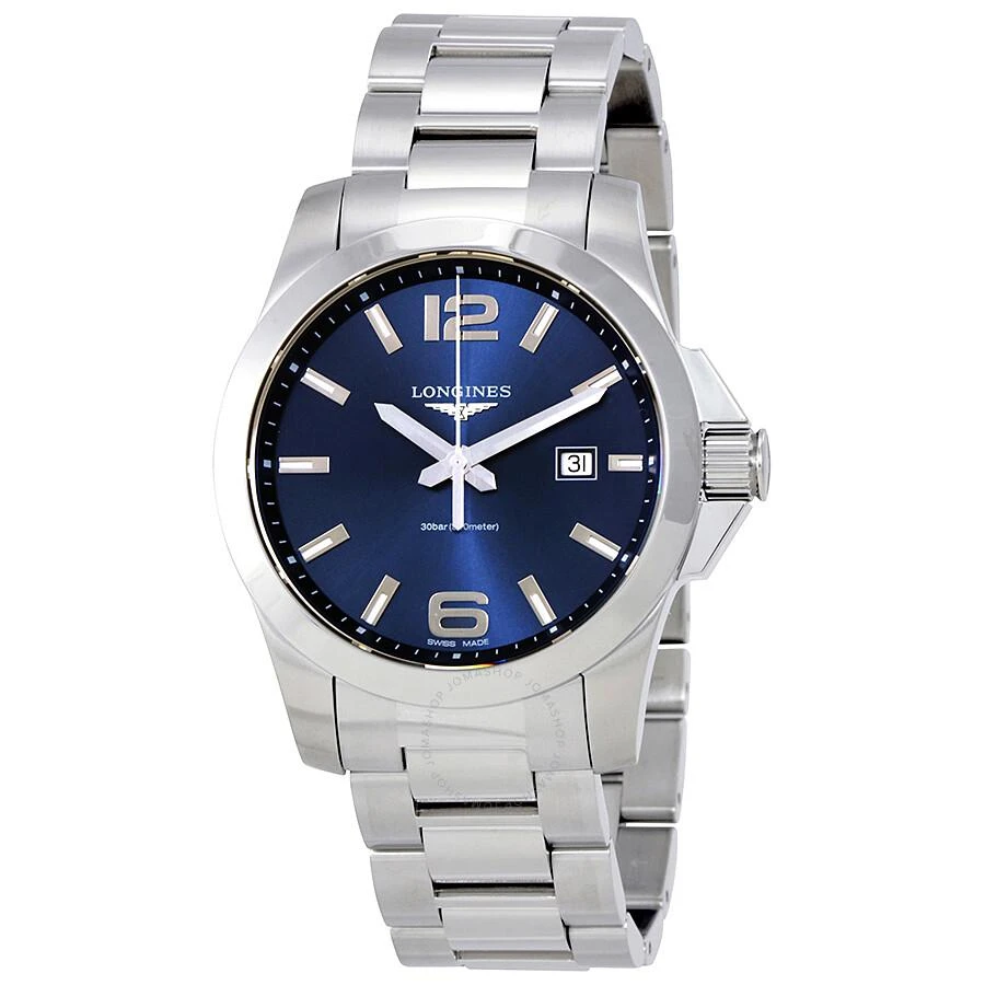 Longines Conquest Blue Dial Stainless Steel Men's 43mm Watch L37604966 1