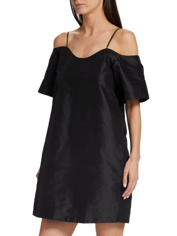Ganni Off Shoulder Satin Mini Dress 3