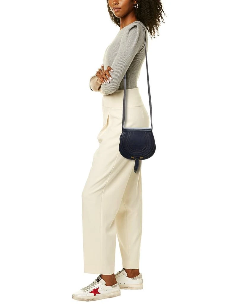 Chloé Marcie Small Embossed Leather Saddle Bag 4