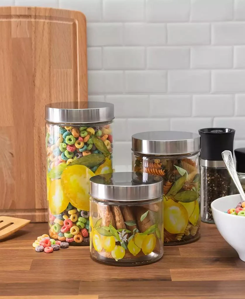 American Atelier Lemon Branches Glass Canisters Set, 3 Piece 3