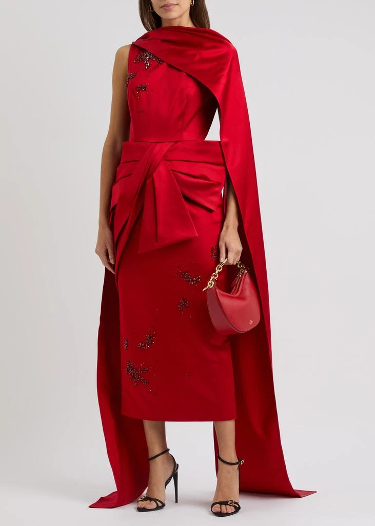 Erdem Draped bow-embellished satin dress 4