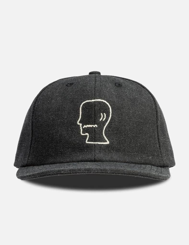 Brain Dead WASHED TWILL LOGOHEAD HAT - BLACK 1