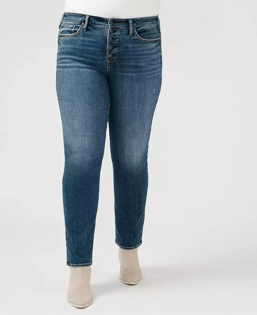 Silver Jeans Co. Plus Size Most Wanted Mid Rise Straight Leg Jeans 5