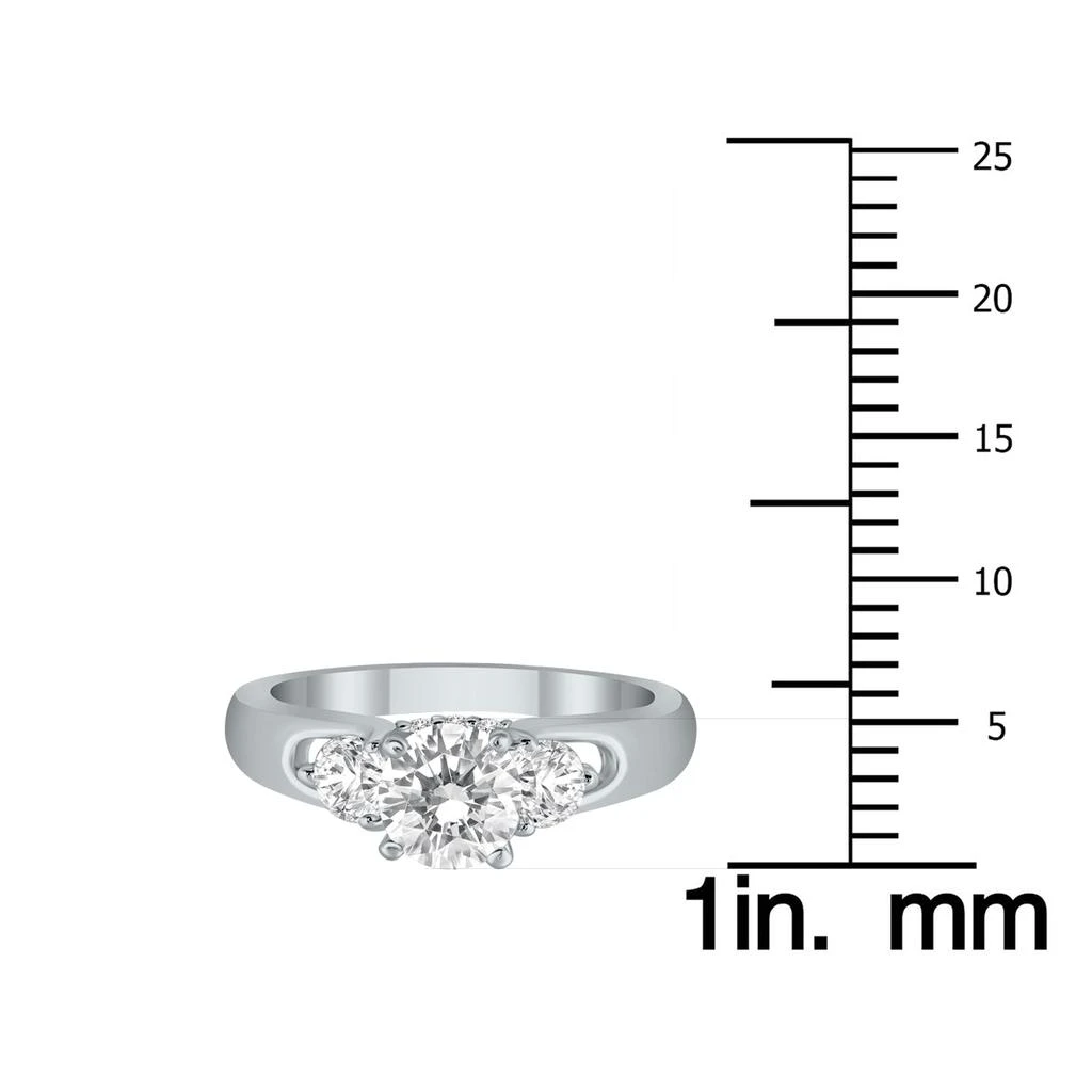 SSELECTS 1 Carat Tw Diamond Three Stone Engagement Ring In 14K White Gold 4