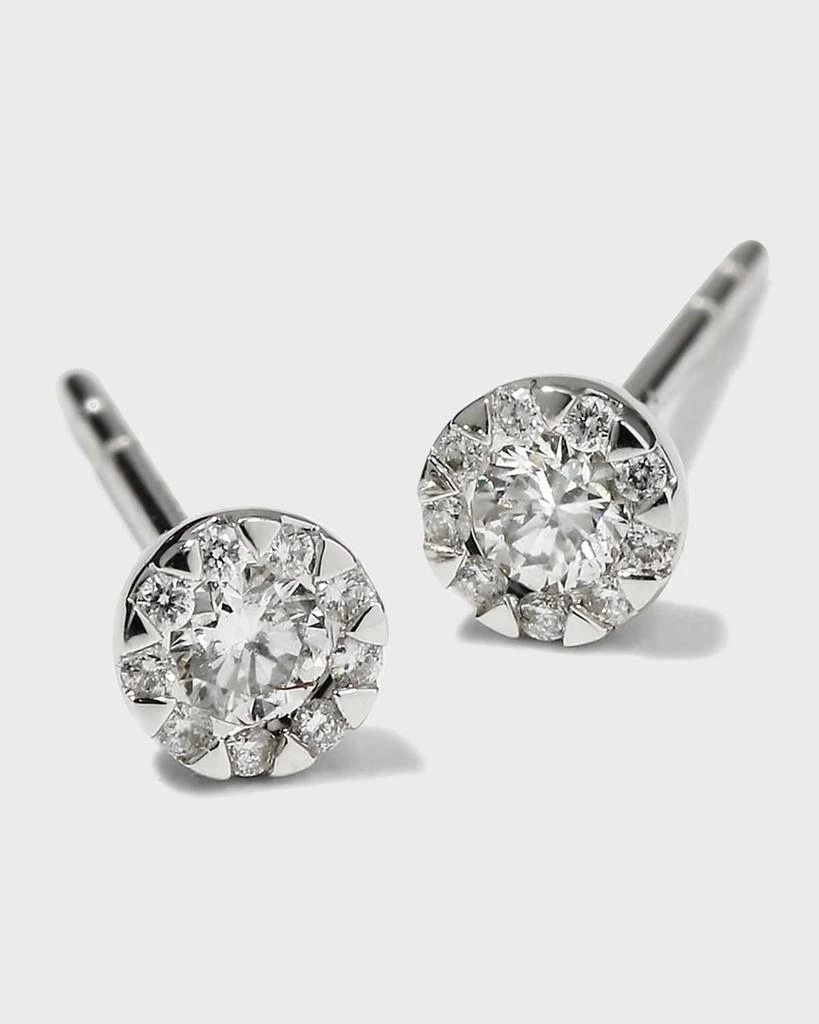 Memoire 18k White Gold Diamond Bouquet Stud Earrings 3