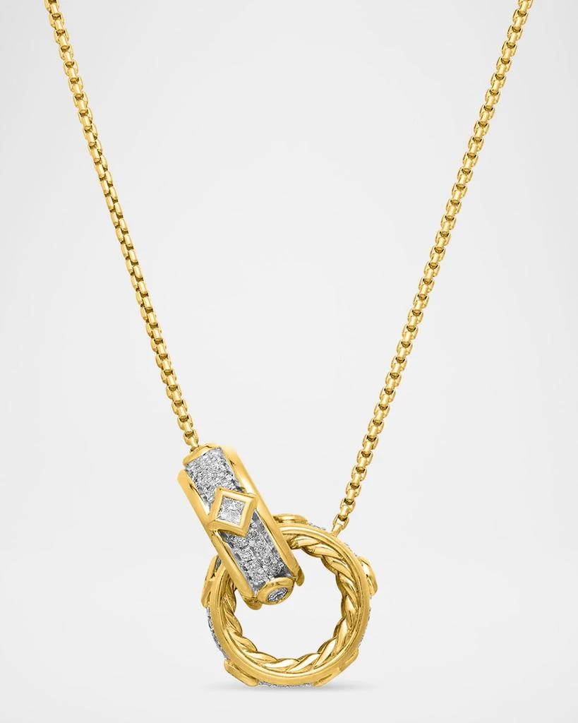 David Yurman 10mm Full Pave Mod Renaissance Pendant Necklace with Diamonds and Gold 7