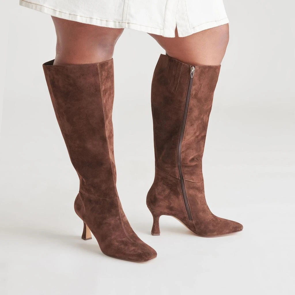 Dolce Vita Gyra Extra Wide Calf Boots Dk Brown Suede 2