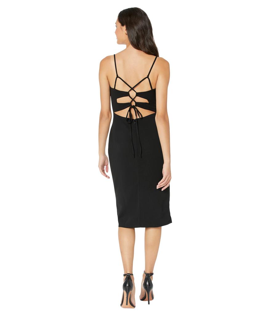 Bebe Scuba Crepe Tie Back Midi Dress