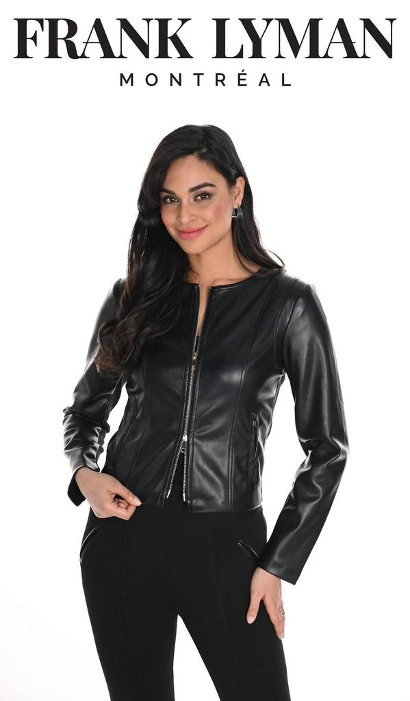 Frank Lyman Women
s Faux Leather Jacket In Black 2