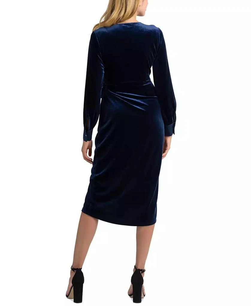Sam Edelman Women's Velvet V-Neck Side-Ruched Dress 2