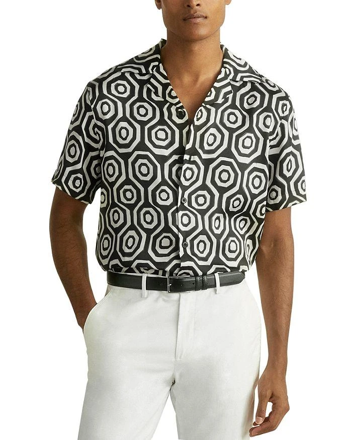 REISS Canape Geometric Contrast Shirt 1