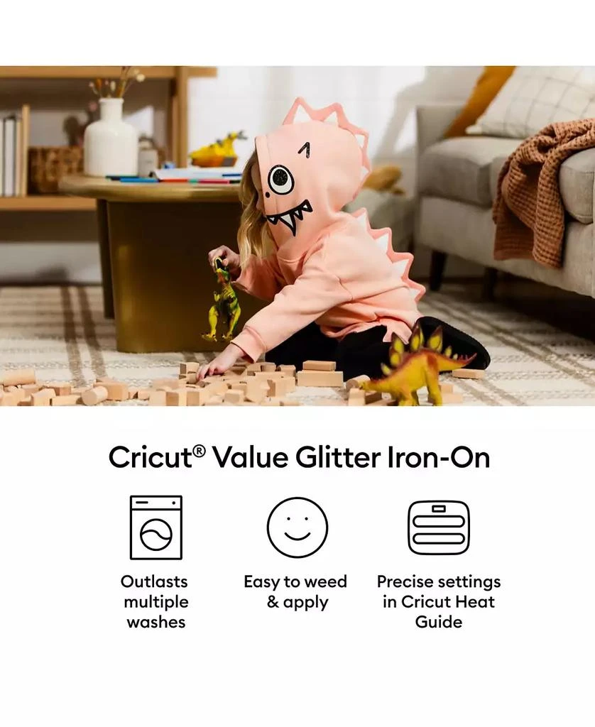 cricut Glitter Iron-On Craft Vinyl Sheets, 10 x 12 in, Multicolor, 6 Count 2