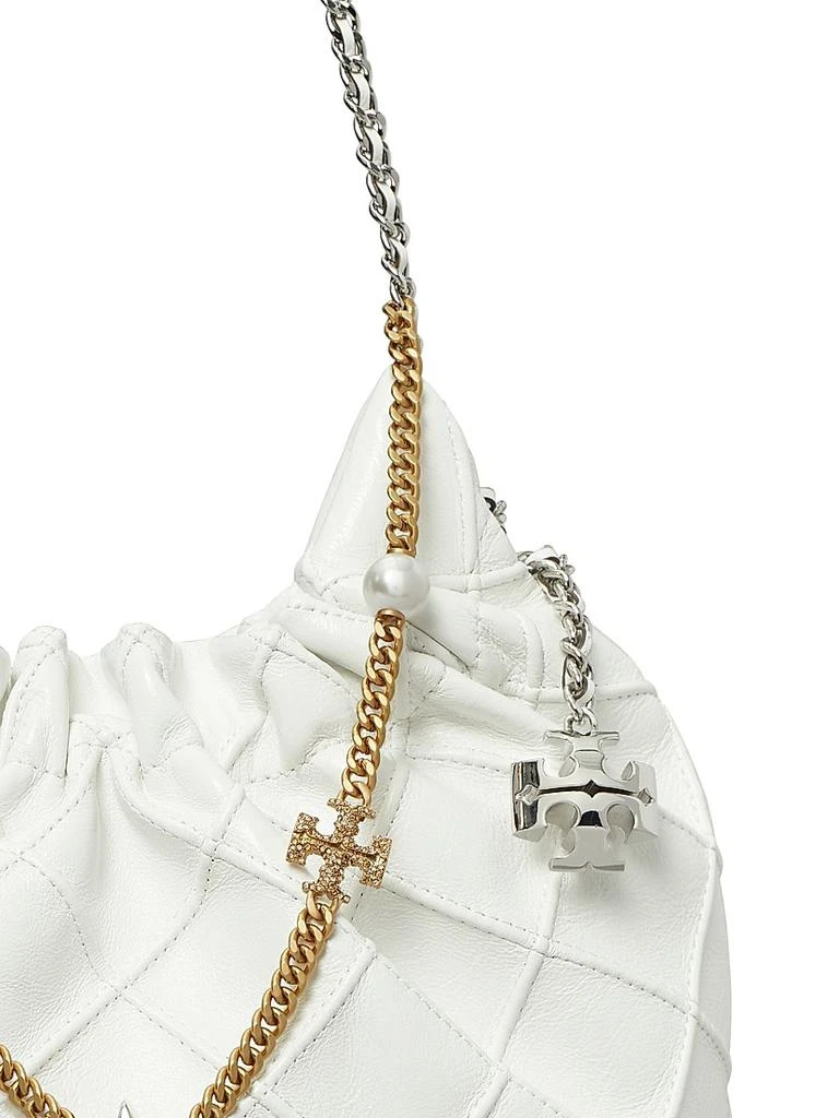 Tory Burch Mini Fleming Distressed Leather Hobo Bag 5