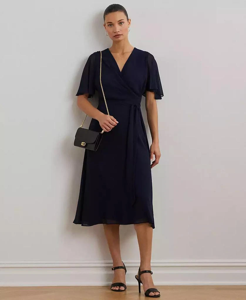 Ralph Lauren Women's Belted Georgette Dress - Lighthouse Navy - 2