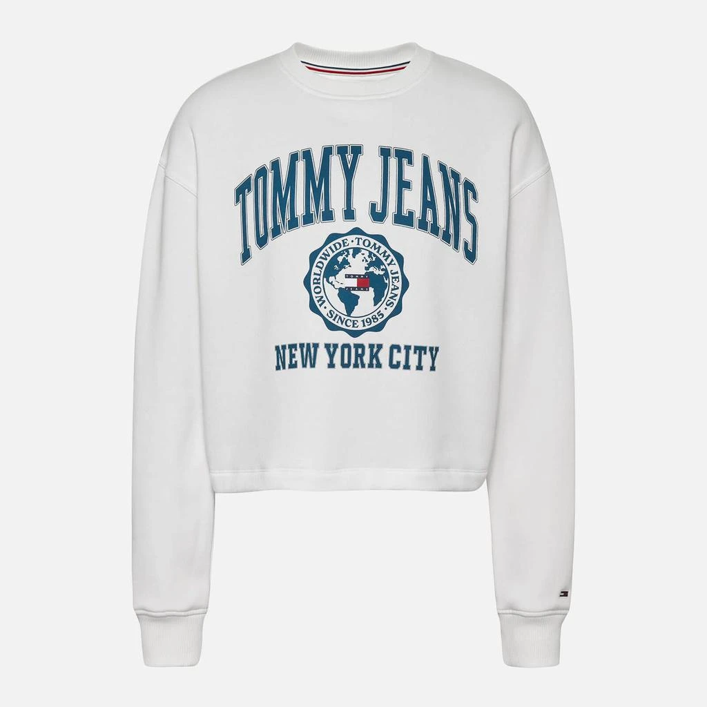 Tommy Jeans Tommy Jeans College Logo Cotton-Blend Jersey Cropped Sweatshirt 1