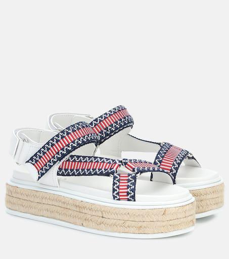 Prada Black And White Velcro Nomad Sandals 2025