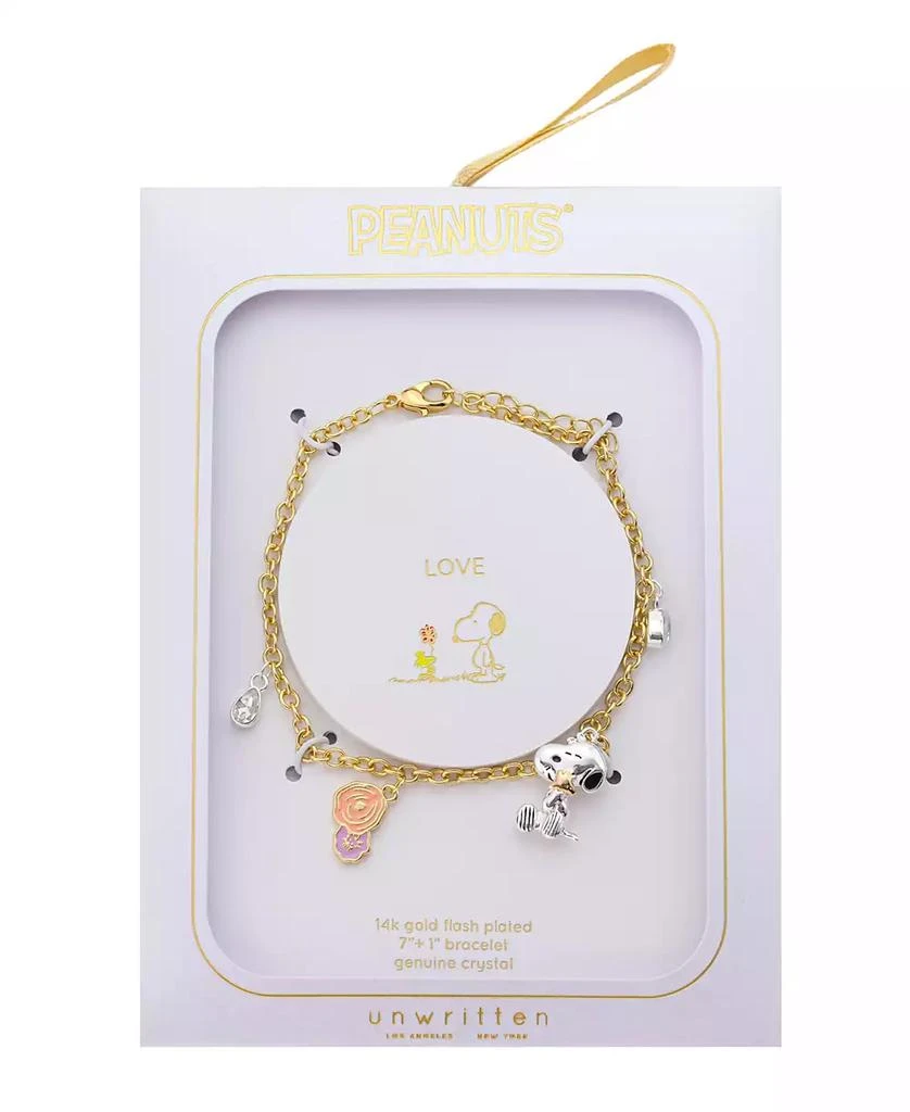 Unwritten Peanuts Crystal Snoopy and Woodstock Flower Charm Bracelet 2