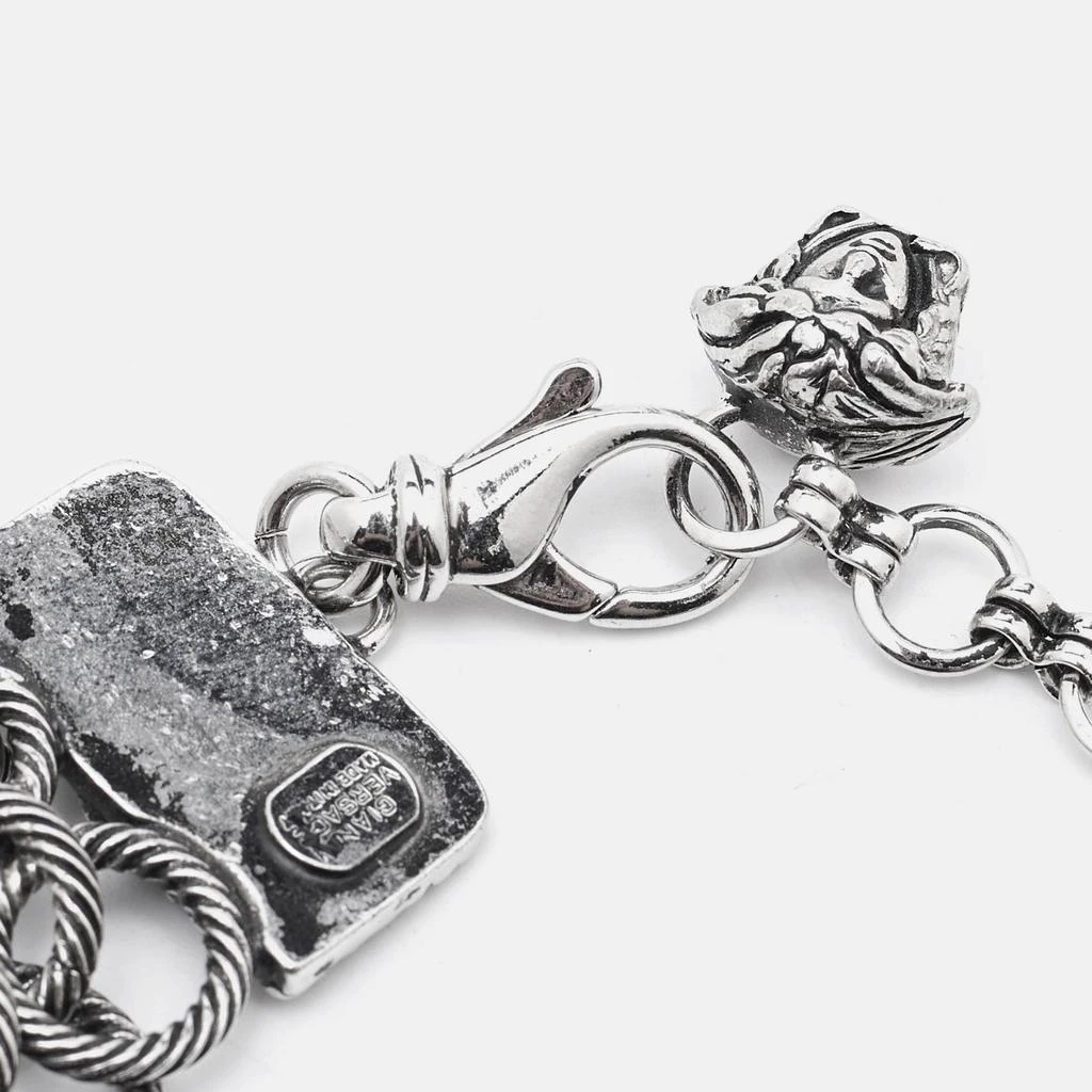 Versace Versace Medusa Gunmetal Tone Triple Link Charm Bracelet 5