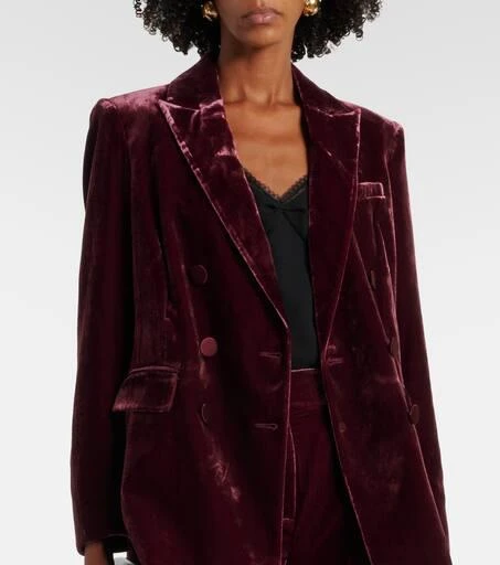 VERONICA BEARD Ellette double-breasted velvet blazer 6