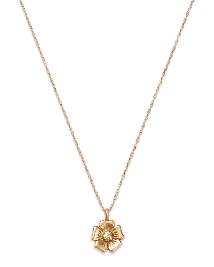 Moon & Meadow 14K Yellow Gold Flower Pendant Necklace, 18" 1
