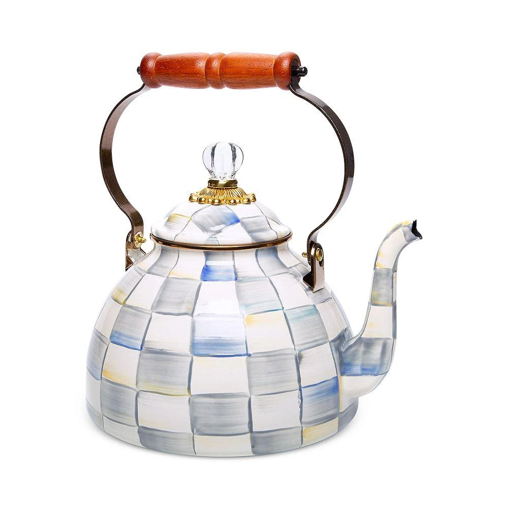 MacKenzie-Childs Sterling Check Enamel Tea Kettle, 3 Qt 1