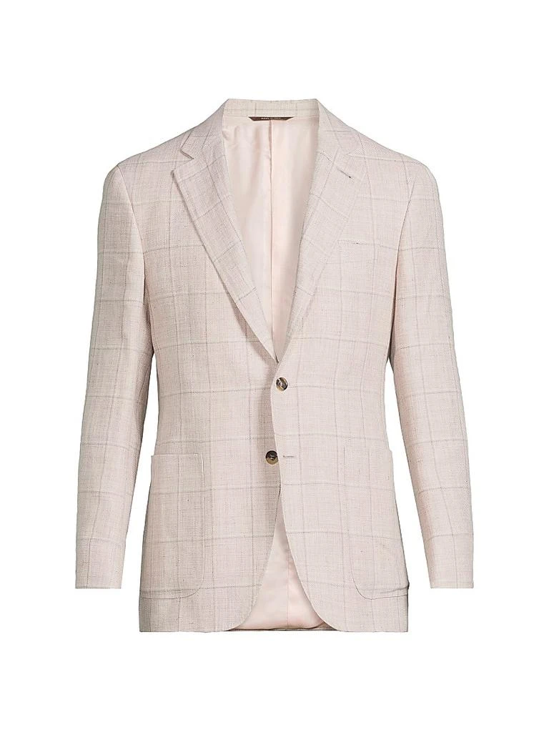 Canali Windowpane Linen-Wool Sportcoat 1