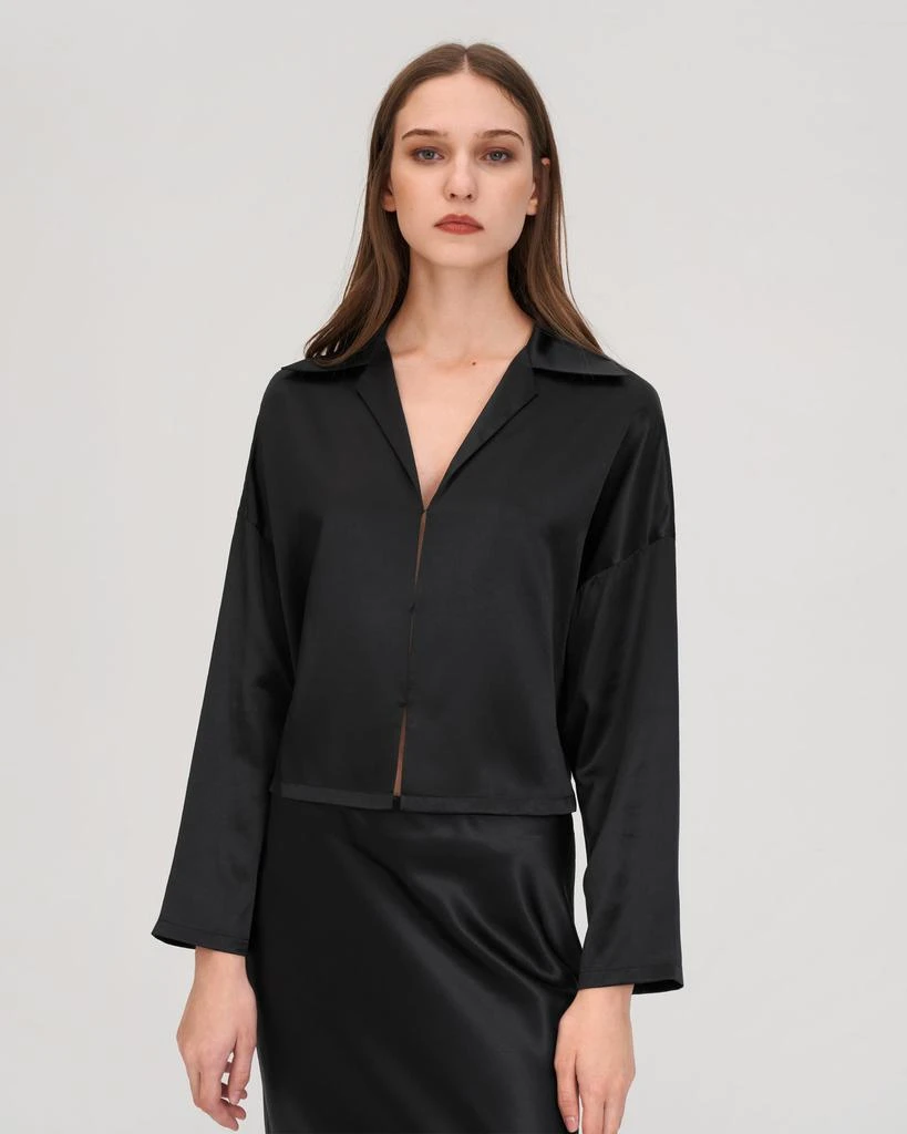 LILYSILK Retro Batwing Silk Osmanthus Shirt for Women 7