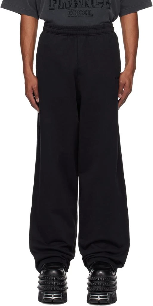 Vetements Black Embroidered Logo Sweatpants 1