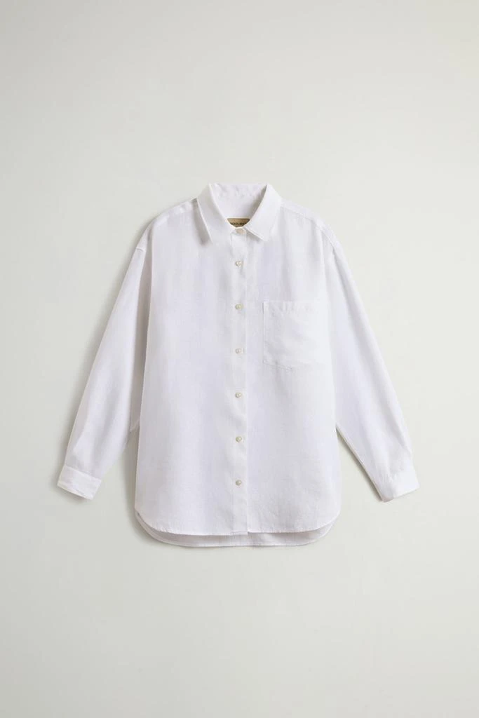 Woolrich Garment-Dyed Pure Linen Shirt - Women - White 5