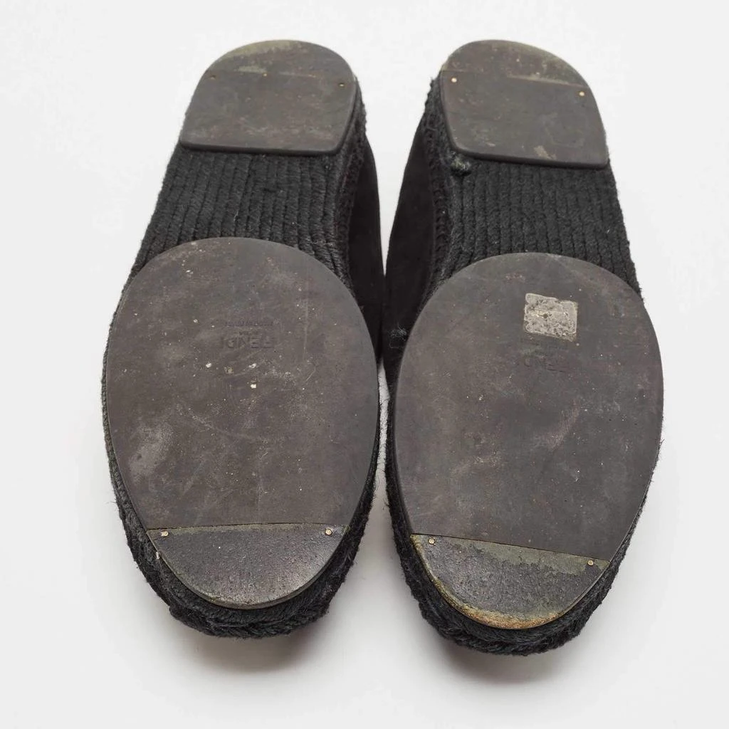 Fendi Fendi Black Suede Karlito Slip On Espadrille Flats Size 44 6