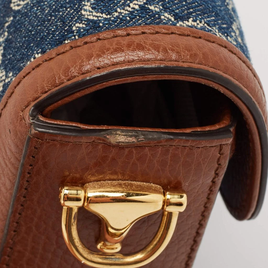 Gucci Gucci Blue/Brown GG Denim and Leather Horsebit 1955 Shoulder Bag 7