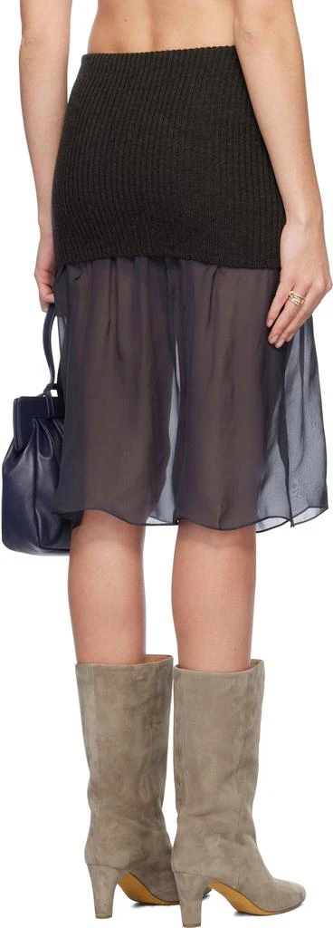 Paloma Wool Brown & Navy Holly Midi Skirt 3