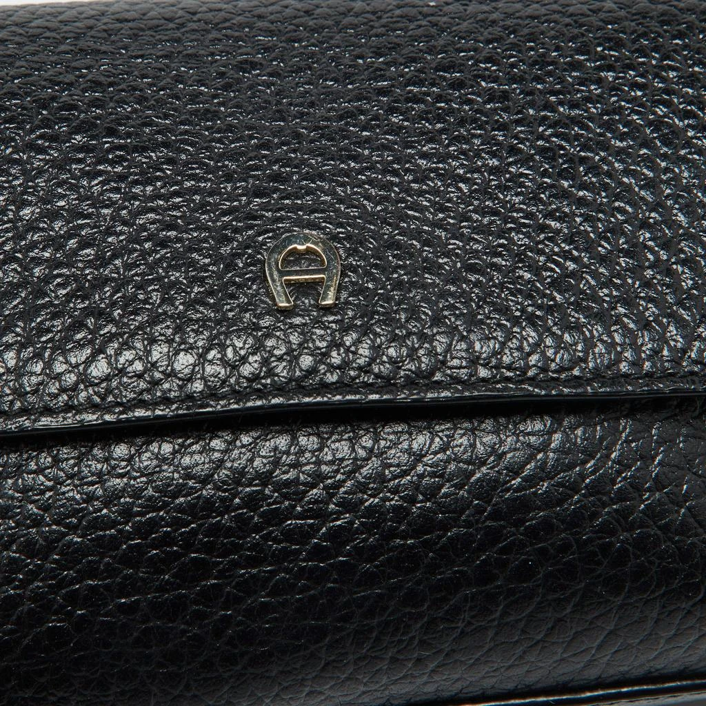 Aigner Aigner Black Leather Flap Crossbody Bag 5