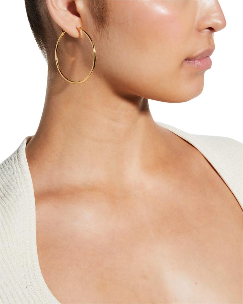 Devon Leigh Gold-Plate Hinge Back Hoop Earrings